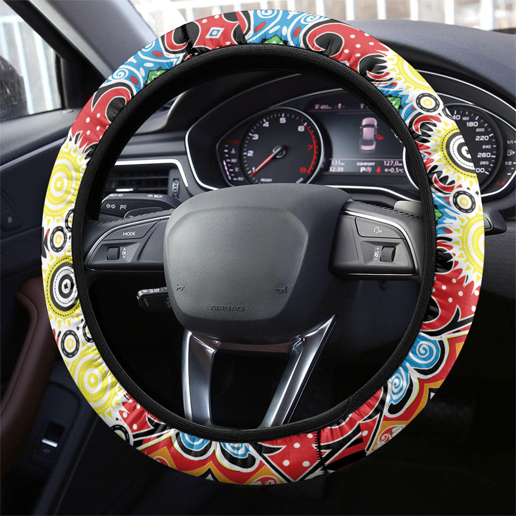 Papua New Guinea Pidgin Language Week Steering Wheel Cover Halo Olgeta Tok Pisin Wik Bird Of Paradise Oro Batik LT22 - Polynesian Pride