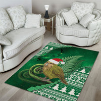New Zealand Kakapo Christmas In July Area Rug Silver Fern Santa Xmas Green Color