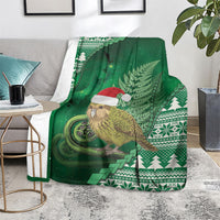 New Zealand Kakapo Christmas In July Blanket Silver Fern Santa Xmas Green Color