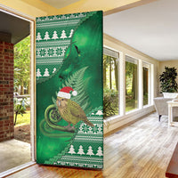 New Zealand Kakapo Christmas In July Door Cover Silver Fern Santa Xmas Green Color