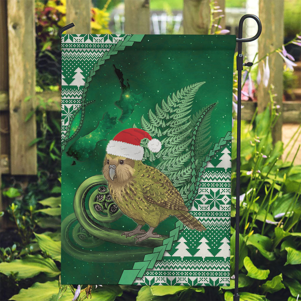 New Zealand Kakapo Christmas In July Garden Flag Silver Fern Santa Xmas Green Color