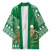 New Zealand Kakapo Christmas In July Kimono Silver Fern Santa Xmas Green Color