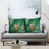 New Zealand Kakapo Christmas In July Pillow Cover Silver Fern Santa Xmas Green Color