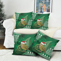 New Zealand Kakapo Christmas In July Pillow Cover Silver Fern Santa Xmas Green Color