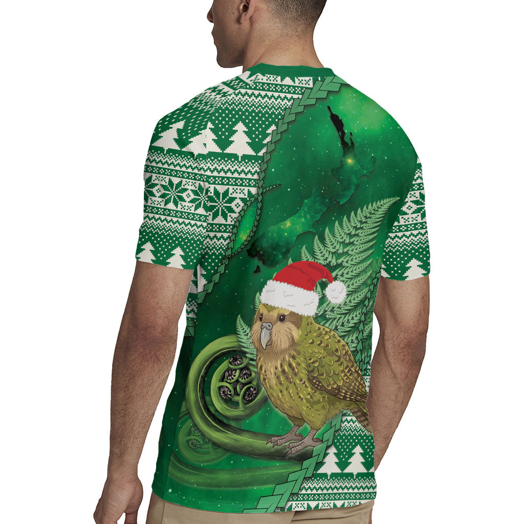 New Zealand Kakapo Christmas In July Rugby Jersey Silver Fern Santa Xmas Green Color