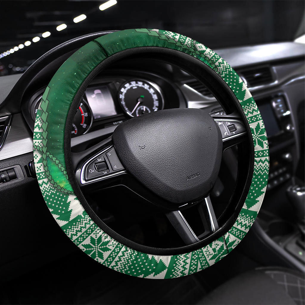 New Zealand Kakapo Christmas In July Steering Wheel Cover Silver Fern Santa Xmas Green Color
