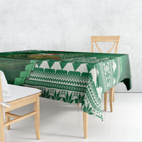 New Zealand Kakapo Christmas In July Tablecloth Silver Fern Santa Xmas Green Color