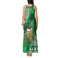 New Zealand Kakapo Christmas In July Tank Maxi Dress Silver Fern Santa Xmas Green Color