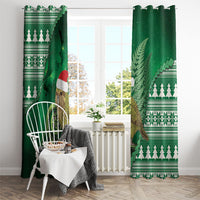 New Zealand Kakapo Christmas In July Window Curtain Silver Fern Santa Xmas Green Color