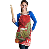 New Zealand Kakapo Christmas In July Apron Silver Fern Santa Xmas Red Color