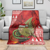 New Zealand Kakapo Christmas In July Blanket Silver Fern Santa Xmas Red Color