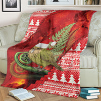 New Zealand Kakapo Christmas In July Blanket Silver Fern Santa Xmas Red Color