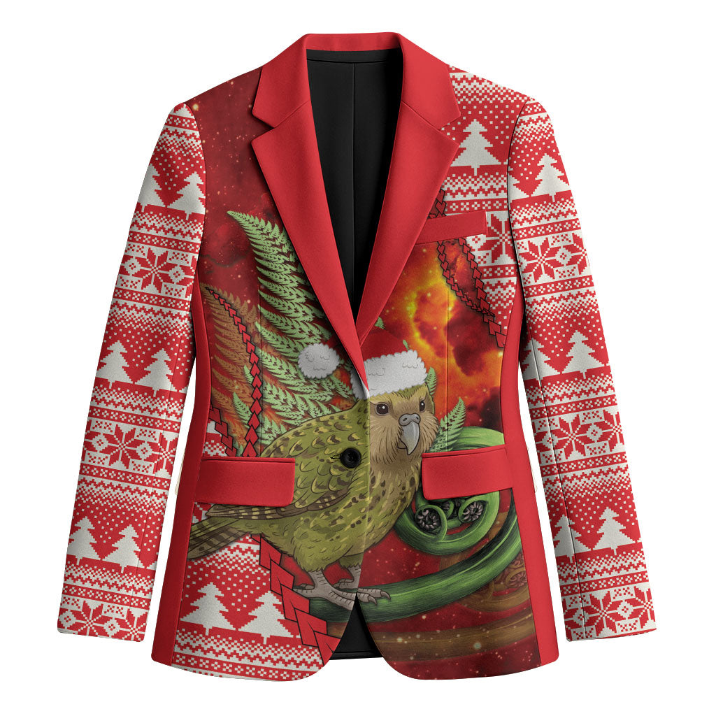 New Zealand Kakapo Christmas In July Blazer Silver Fern Santa Xmas Red Color
