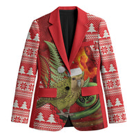 New Zealand Kakapo Christmas In July Blazer Silver Fern Santa Xmas Red Color
