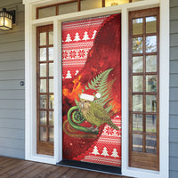 New Zealand Kakapo Christmas In July Door Cover Silver Fern Santa Xmas Red Color