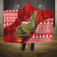 New Zealand Kakapo Christmas In July Hooded Blanket Silver Fern Santa Xmas Red Color
