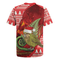 New Zealand Kakapo Christmas In July Rugby Jersey Silver Fern Santa Xmas Red Color