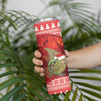 New Zealand Kakapo Christmas In July Skinny Tumbler Silver Fern Santa Xmas Red Color