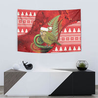 New Zealand Kakapo Christmas In July Tapestry Silver Fern Santa Xmas Red Color