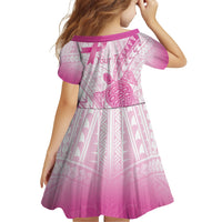Breast Cancer Awareness Personalised Family Matching Mermaid Dress and Hawaiian Shirt Pink Ribbon Turtle Polynesian Pattern White