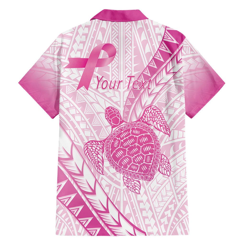 Breast Cancer Awareness Personalised Family Matching Mermaid Dress and Hawaiian Shirt Pink Ribbon Turtle Polynesian Pattern White