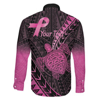 Breast Cancer Awareness Personalised Family Matching Mermaid Dress and Hawaiian Shirt Pink Ribbon Turtle Polynesian Pattern Black LT22 - Polynesian Pride