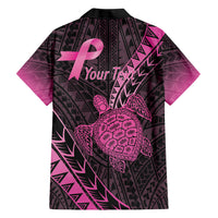 Breast Cancer Awareness Personalised Family Matching Tank Maxi Dress and Hawaiian Shirt Pink Ribbon Turtle Polynesian Pattern Black LT22 - Polynesian Pride
