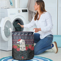 New Zealand Hei Tiki Christmas In July Laundry Basket Pohutukawa Santa Xmas Polynesian Pattern