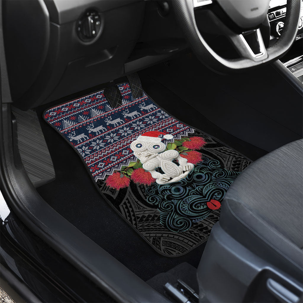 New Zealand Hei Tiki Christmas In July Car Mats Pohutukawa Santa Xmas Polynesian Pattern