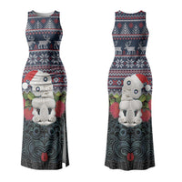 New Zealand Hei Tiki Christmas In July Couples Matching Tank Maxi Dress and Hawaiian Shirt Pohutukawa Santa Xmas Polynesian Pattern LT22 - Polynesian Pride