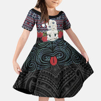 New Zealand Hei Tiki Christmas In July Family Matching Mermaid Dress and Hawaiian Shirt Pohutukawa Santa Xmas Polynesian Pattern