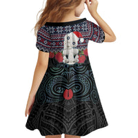 New Zealand Hei Tiki Christmas In July Family Matching Off Shoulder Short Dress and Hawaiian Shirt Pohutukawa Santa Xmas Polynesian Pattern