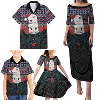 New Zealand Hei Tiki Christmas In July Family Matching Puletasi and Hawaiian Shirt Pohutukawa Santa Xmas Polynesian Pattern