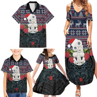 New Zealand Hei Tiki Christmas In July Family Matching Summer Maxi Dress and Hawaiian Shirt Pohutukawa Santa Xmas Polynesian Pattern