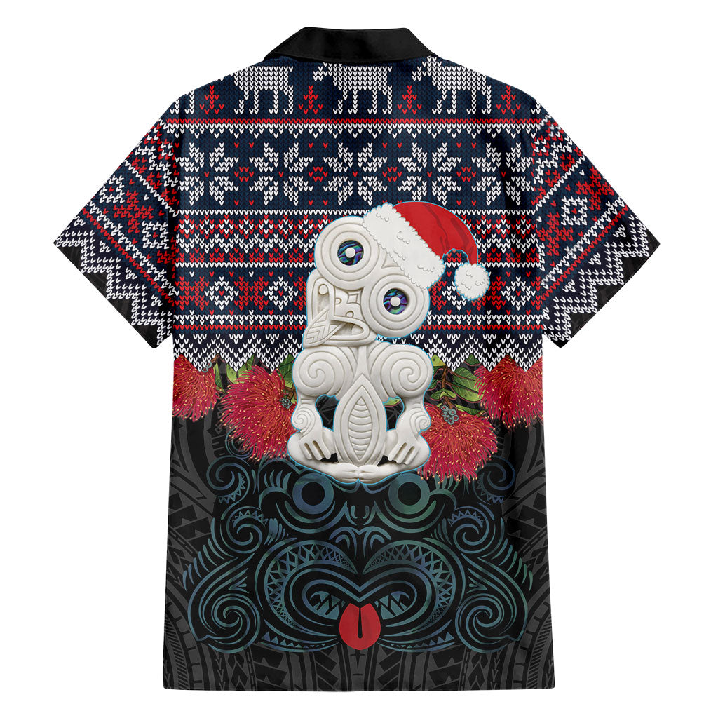 New Zealand Hei Tiki Christmas In July Family Matching Tank Maxi Dress and Hawaiian Shirt Pohutukawa Santa Xmas Polynesian Pattern