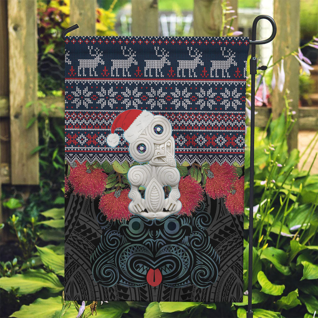 New Zealand Hei Tiki Christmas In July Garden Flag Pohutukawa Santa Xmas Polynesian Pattern