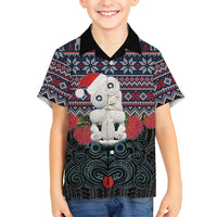 New Zealand Hei Tiki Christmas In July Hawaiian Shirt Pohutukawa Santa Xmas Polynesian Pattern