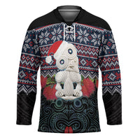 New Zealand Hei Tiki Christmas In July Hockey Jersey Pohutukawa Santa Xmas Polynesian Pattern
