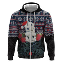 New Zealand Hei Tiki Christmas In July Hoodie Pohutukawa Santa Xmas Polynesian Pattern