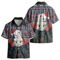 New Zealand Hei Tiki Christmas In July Kid Hawaiian Shirt Pohutukawa Santa Xmas Polynesian Pattern LT22 - Polynesian Pride