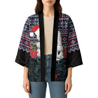 New Zealand Hei Tiki Christmas In July Kimono Pohutukawa Santa Xmas Polynesian Pattern