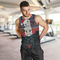 New Zealand Hei Tiki Christmas In July Men Tank Top Pohutukawa Santa Xmas Polynesian Pattern