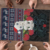 New Zealand Hei Tiki Christmas In July Puzzle Pohutukawa Santa Xmas Polynesian Pattern