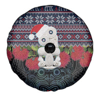 New Zealand Hei Tiki Christmas In July Spare Tire Cover Pohutukawa Santa Xmas Polynesian Pattern
