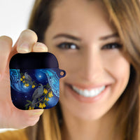 New Zealand Kokako Bird AirPods Case Kowhai Galaxy Style Polynesian Pattern