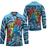 Personalised New Zealand Father's Day Hockey Jersey Best Dad Trophy Red Rose Maori Pattern LT22 - Polynesian Pride