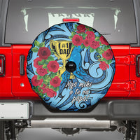 New Zealand Father's Day Spare Tire Cover Best Dad Trophy Red Rose Maori Pattern LT22 - Polynesian Pride