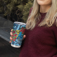 Personalised New Zealand Father's Day Tumbler Cup Best Dad Trophy Red Rose Maori Pattern LT22 - Polynesian Pride