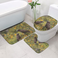 New Zealand Kaka Bird Bathroom Set Kowhai Flower Landscape Style
