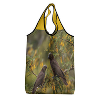 New Zealand Kaka Bird Grocery Bag Kowhai Flower Landscape Style